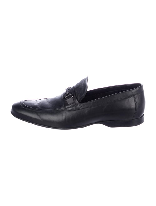 Versace Collection Leather Dress Loafers Black