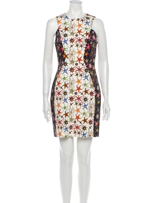 Versace Collection Printed Mini Dress White