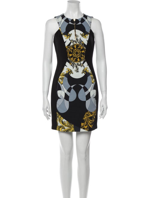 Versace Collection Printed Mini Dress Black