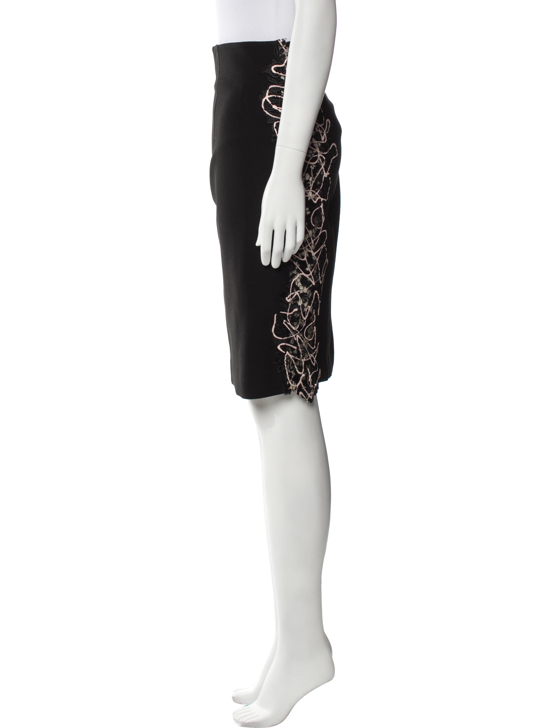 Versace Collection Crystal Embellishments Knee-Length Skirt