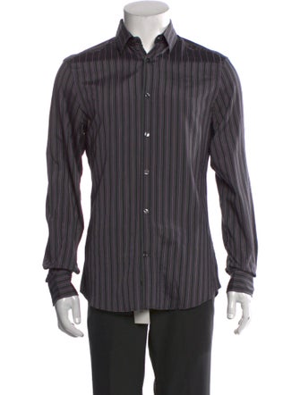 Versace Collection Striped Long Sleeve Dress Shirt
