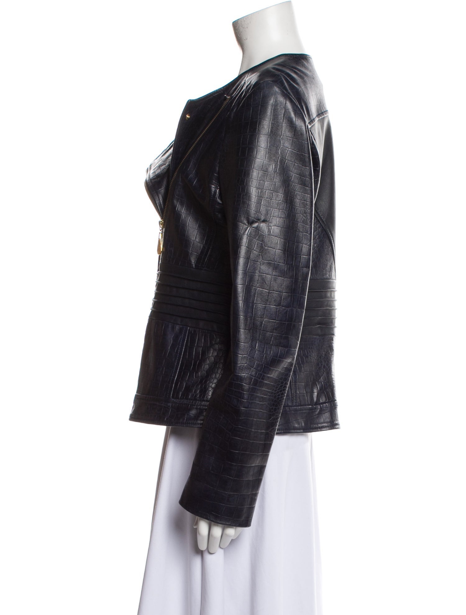 Versace Collection Leather Biker Jacket