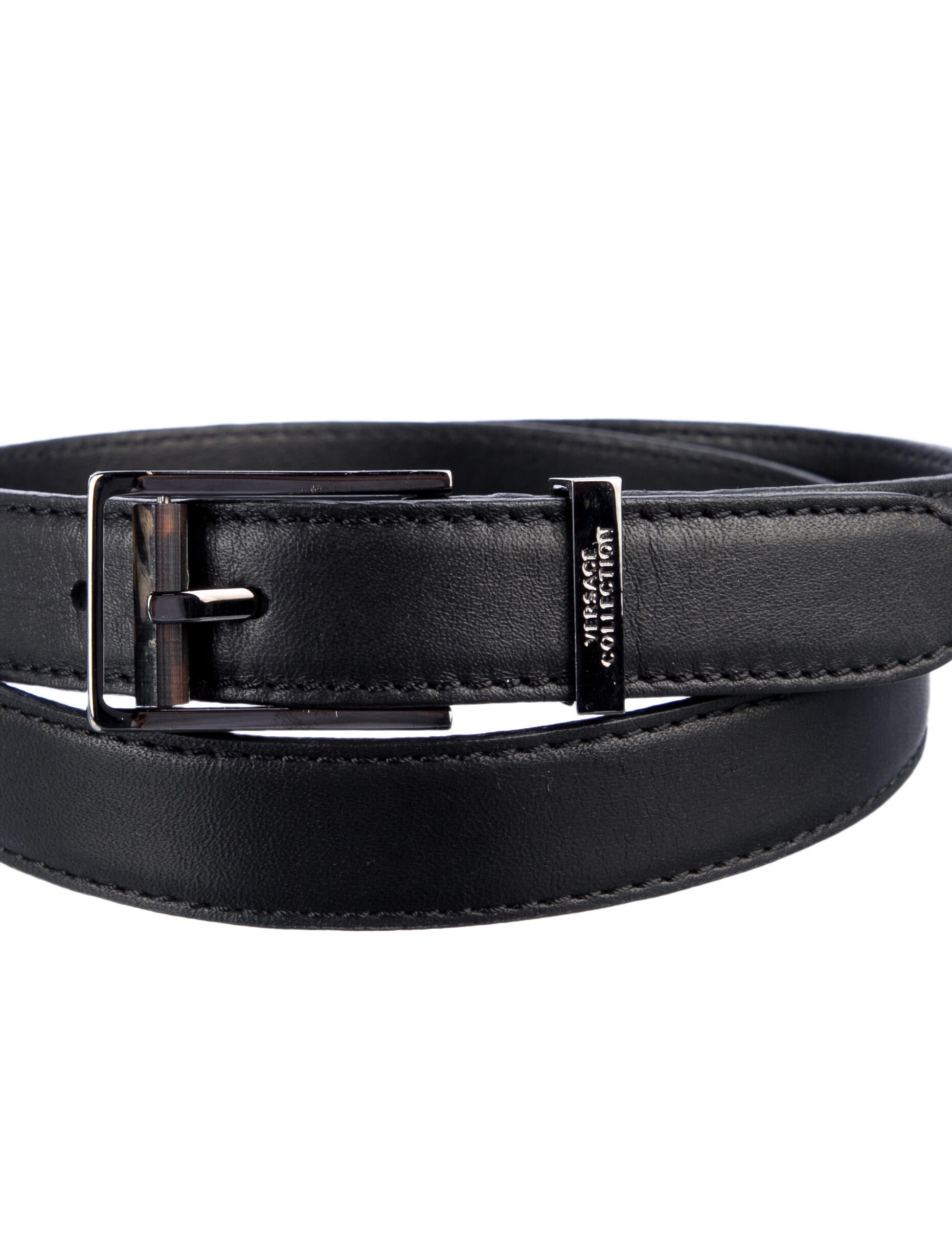 Versace Collection Skinny Leather Belt