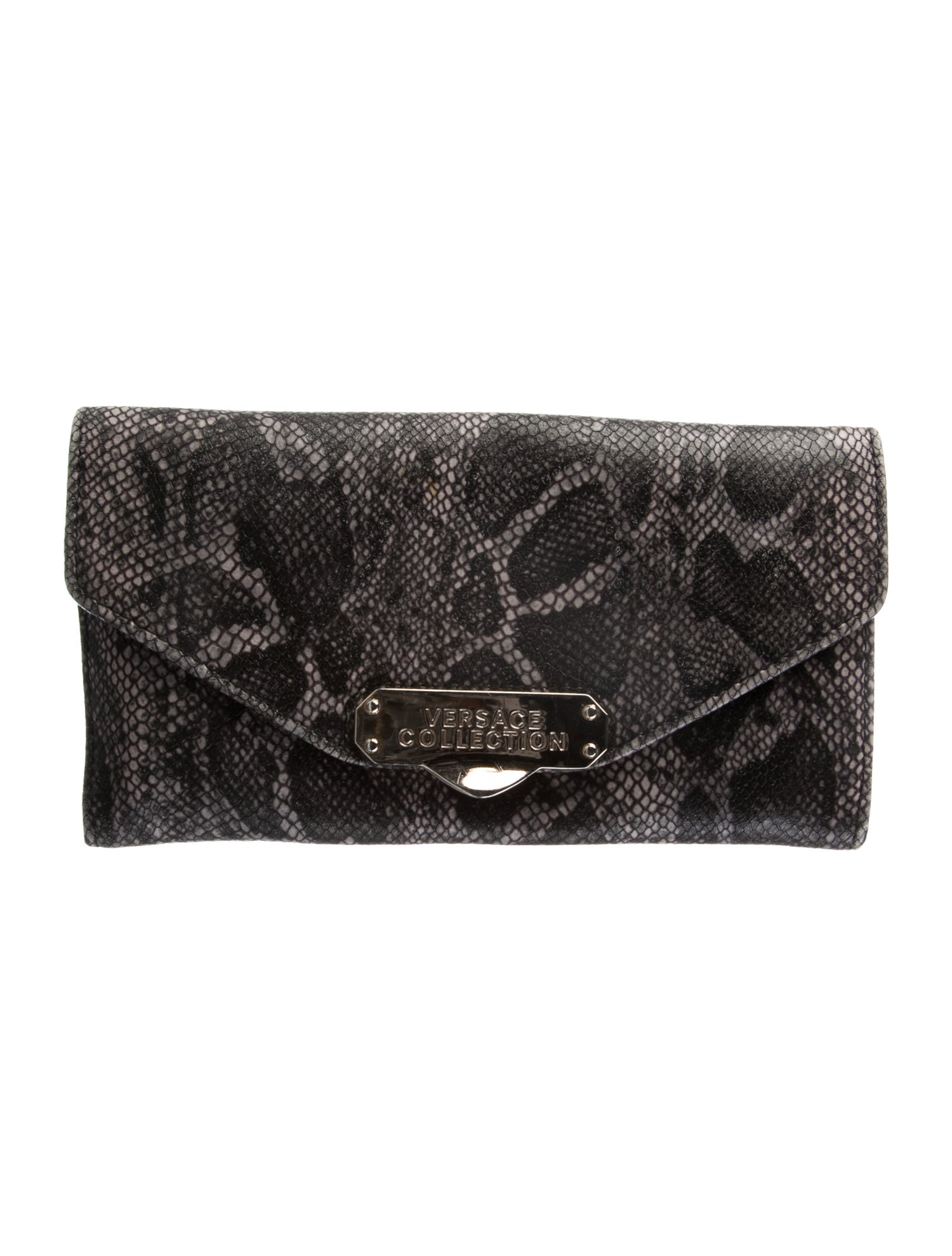 Versace Collection Embossed Leather Printed Wristlet