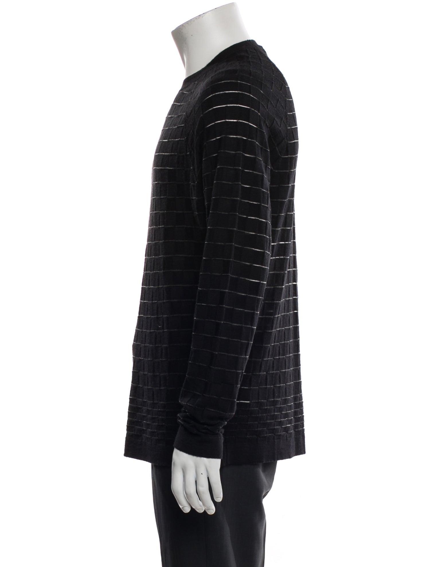 Versace Collection Striped Crew Neck Pullover