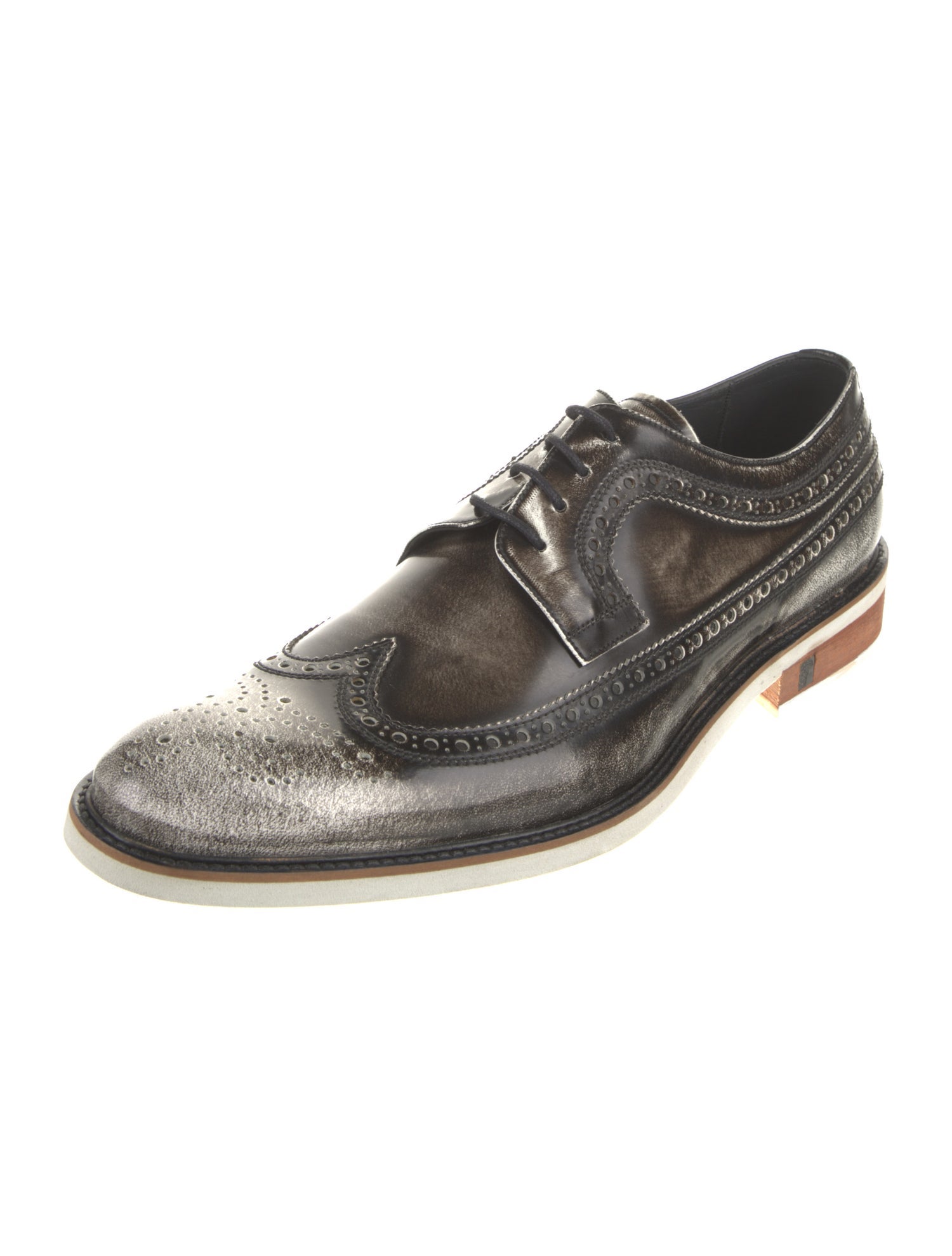 Versace Collection Patent Leather Scalloped Accent Spectators