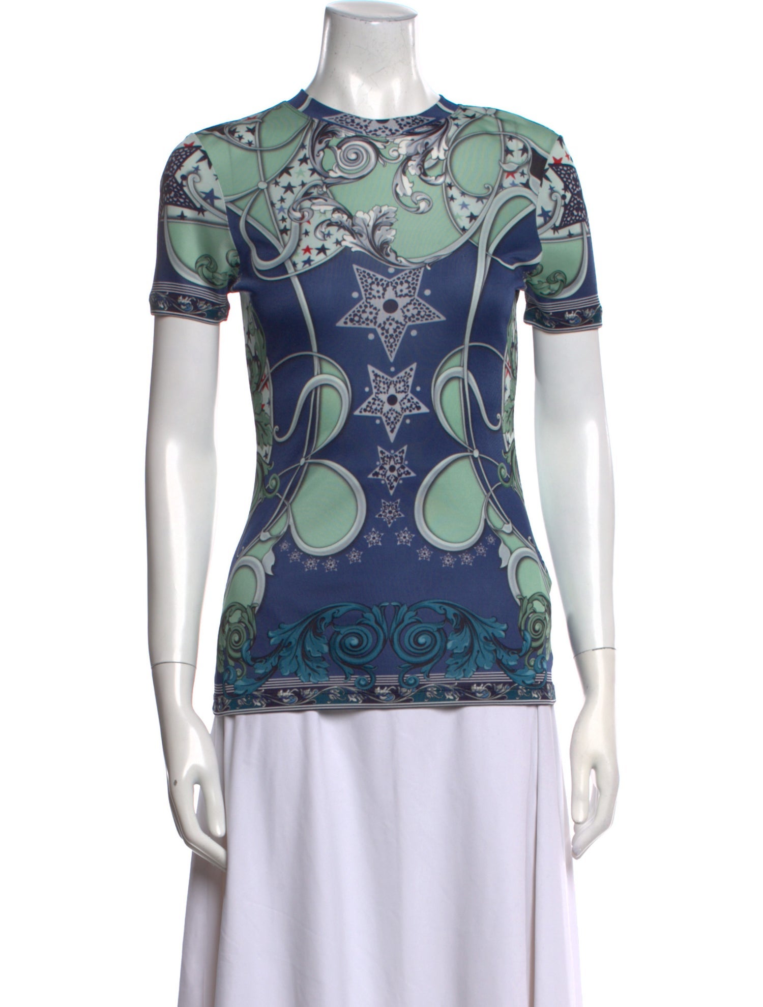 Versace Collection Printed Crew Neck T-Shirt