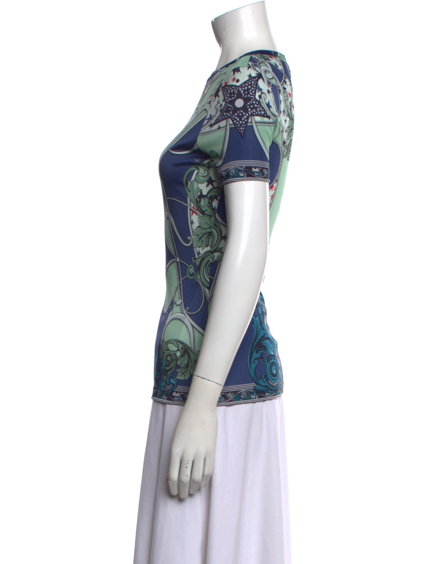 Versace Collection Printed Crew Neck T-Shirt