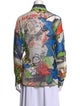 Versace Collection Printed Long Sleeve Button-Up Top