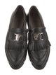 Versace Collection Leather Fringe Trim Accent Loafers