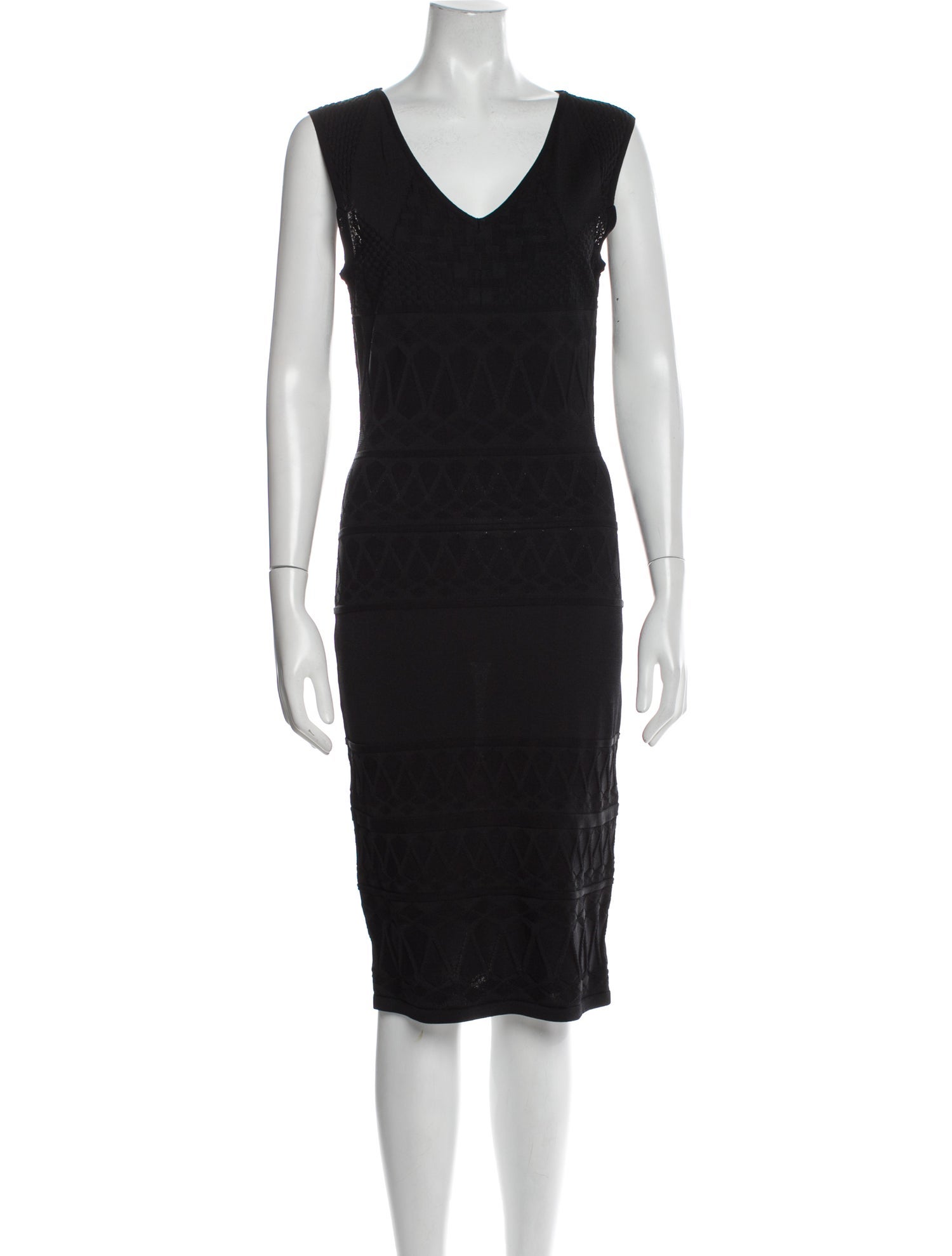 Versace Collection V-Neck Midi Length Dress