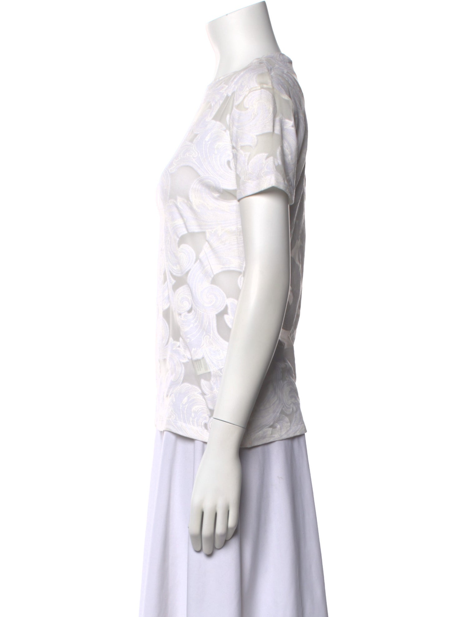 Versace Collection Lace Pattern Bateau Neckline T-Shirt