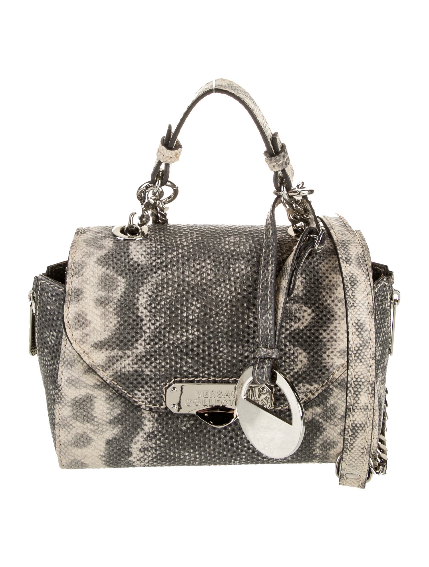 Versace Collection Leather Top Handle Bag