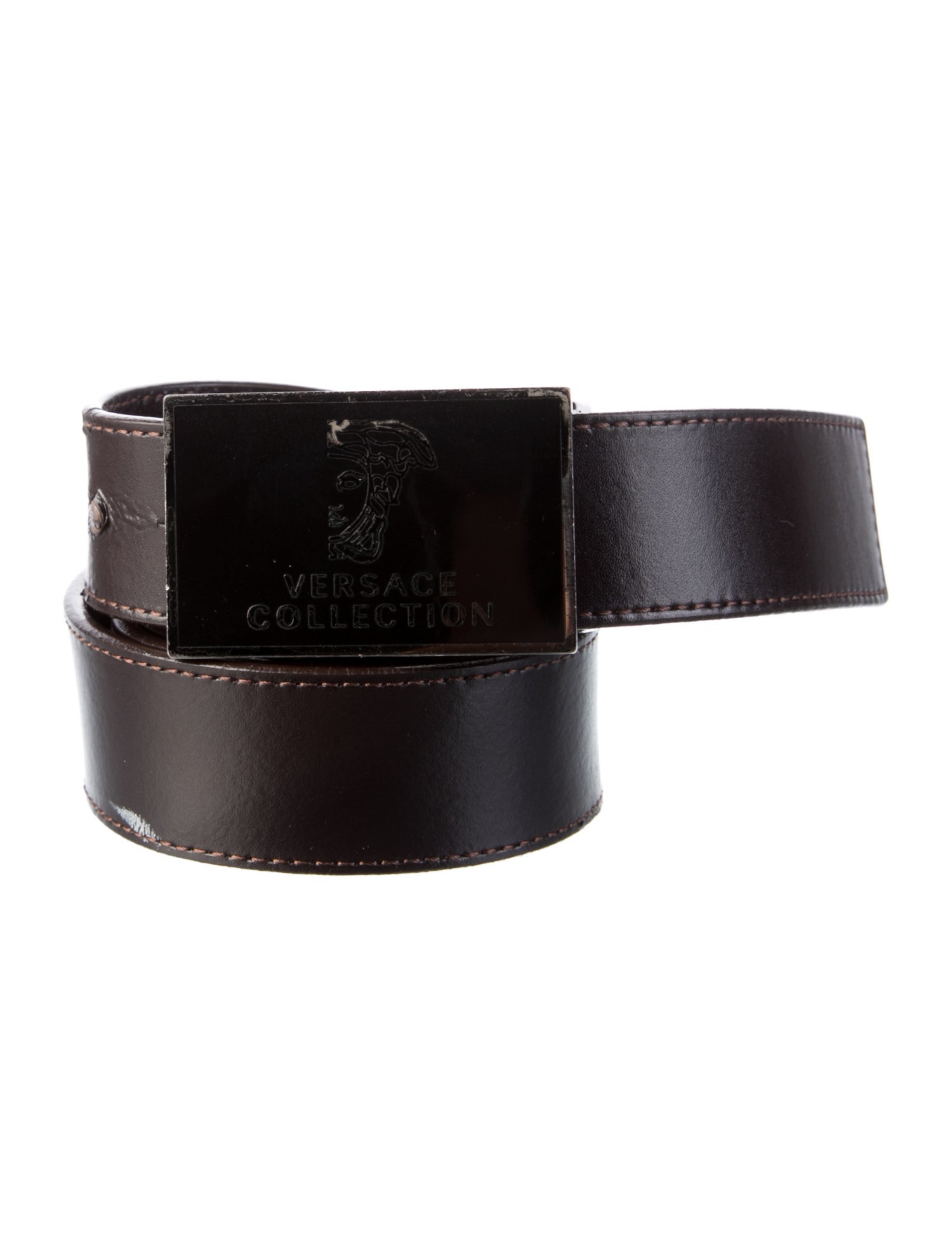 Versace Collection Medusa Insignia Leather Waist Belt