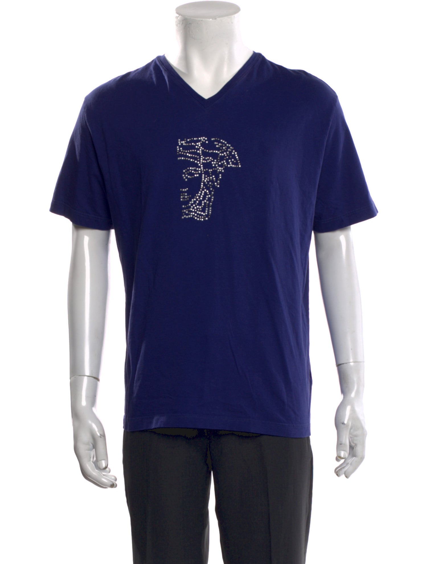Versace Collection Graphic Print V-Neck T-Shirt