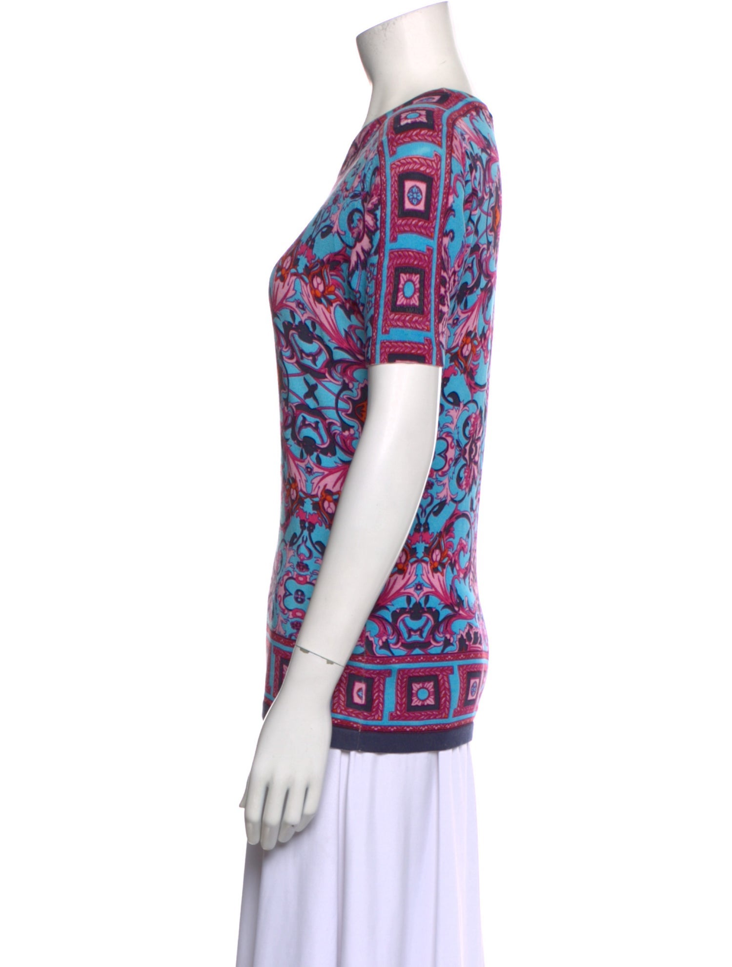 Versace Collection Silk Printed T-Shirt