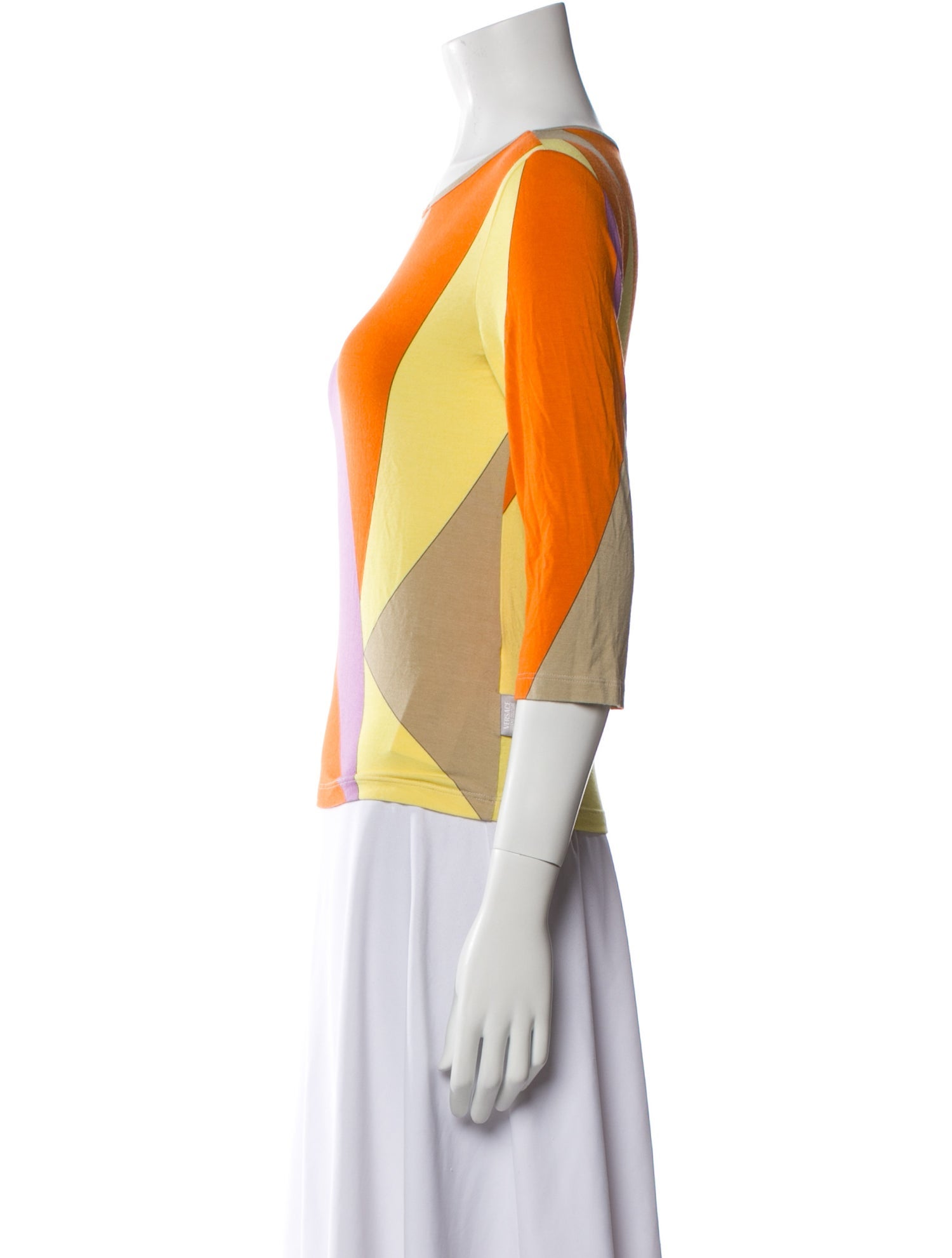 Versace Jeans Couture Printed Bateau Neckline Top