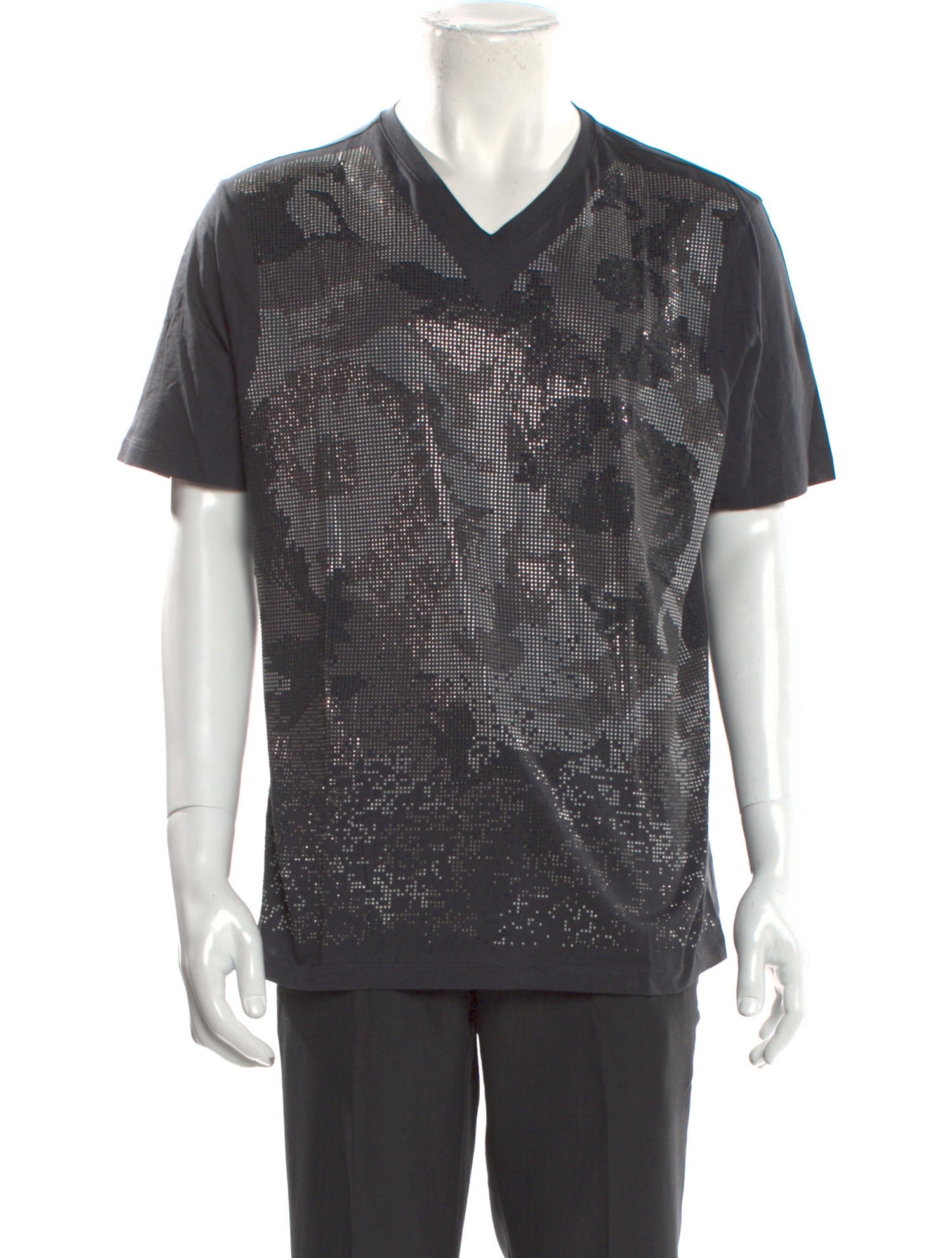 Versace Collection Printed V-Neck T-Shirt