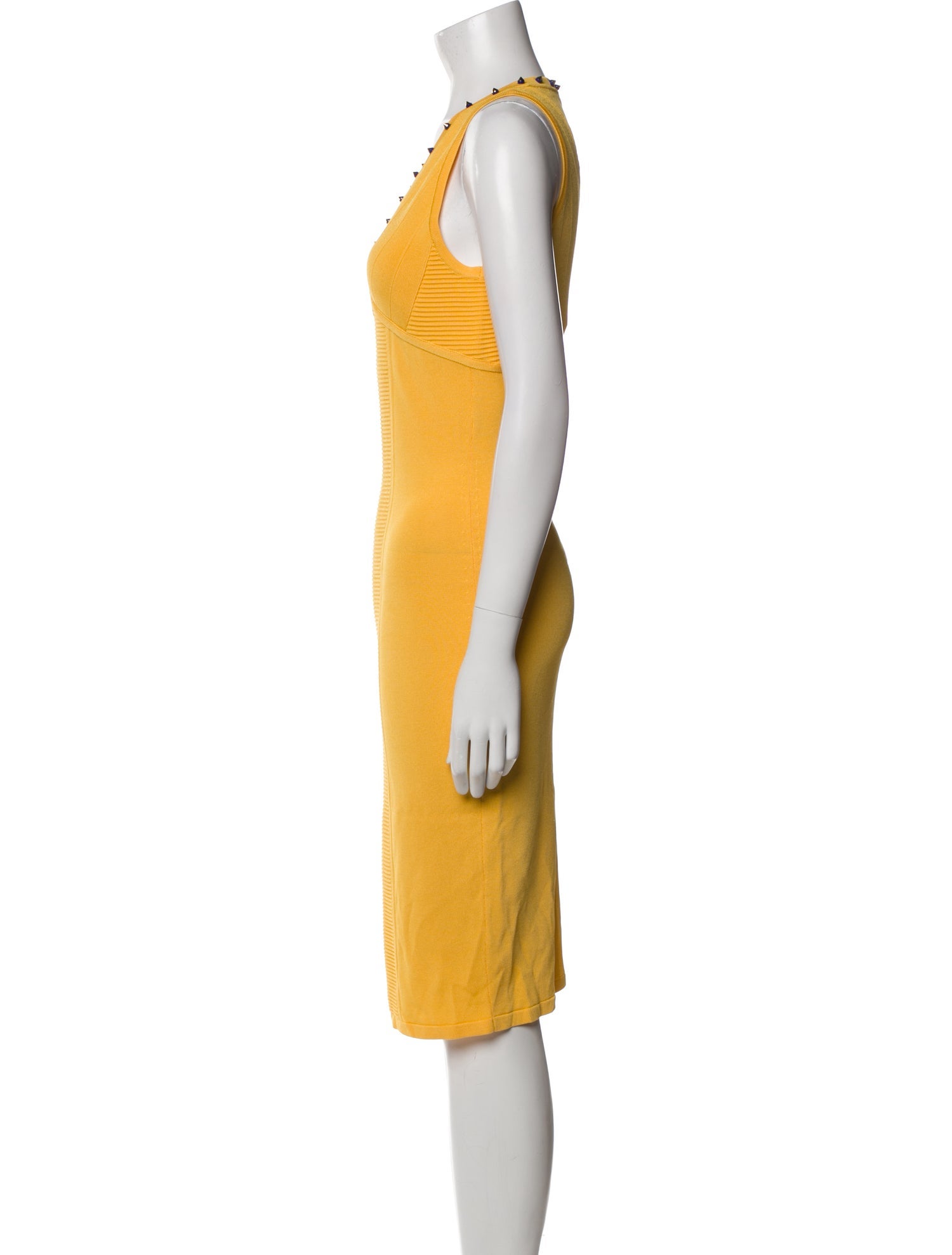 Versace Collection Plunge Neckline Knee-Length Dress