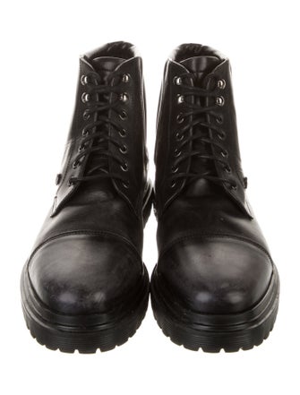 Versace Collection Leather Combat Boots