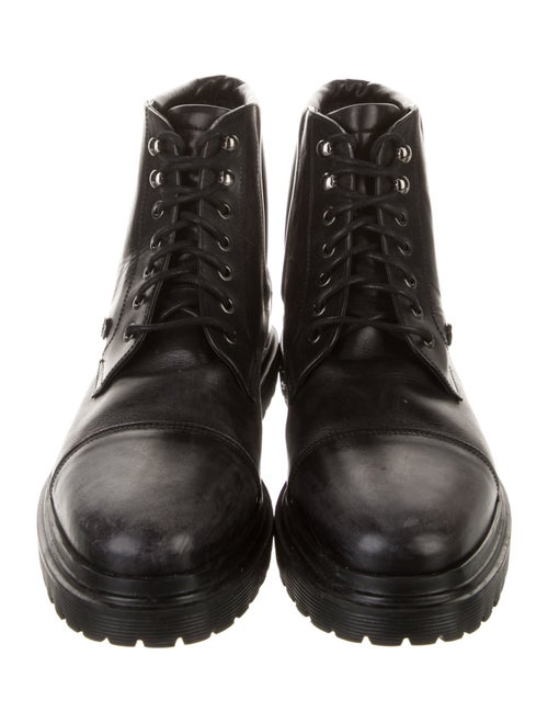 Versace Collection Leather Combat Boots