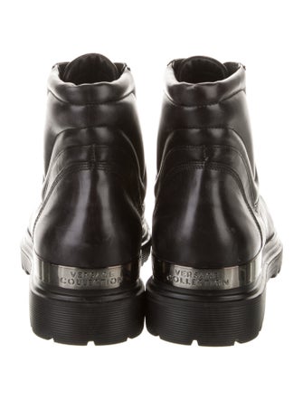 Versace Collection Leather Combat Boots