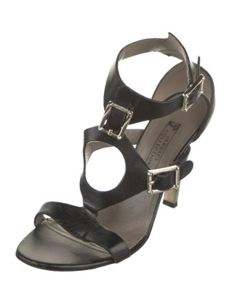 Versace Collection Leather Gladiator Sandals