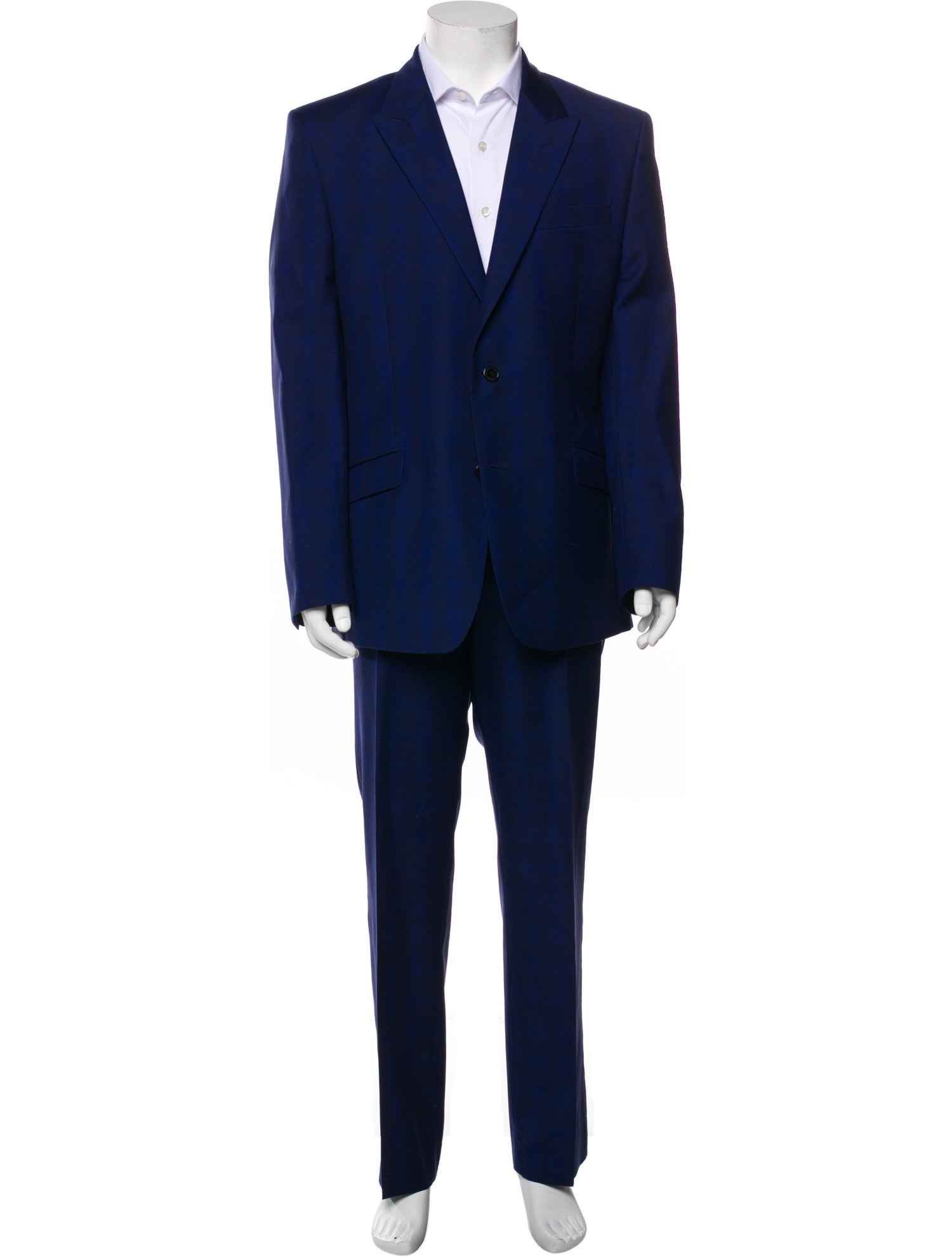 Versace Collection Blue Wool Two Piece Suit