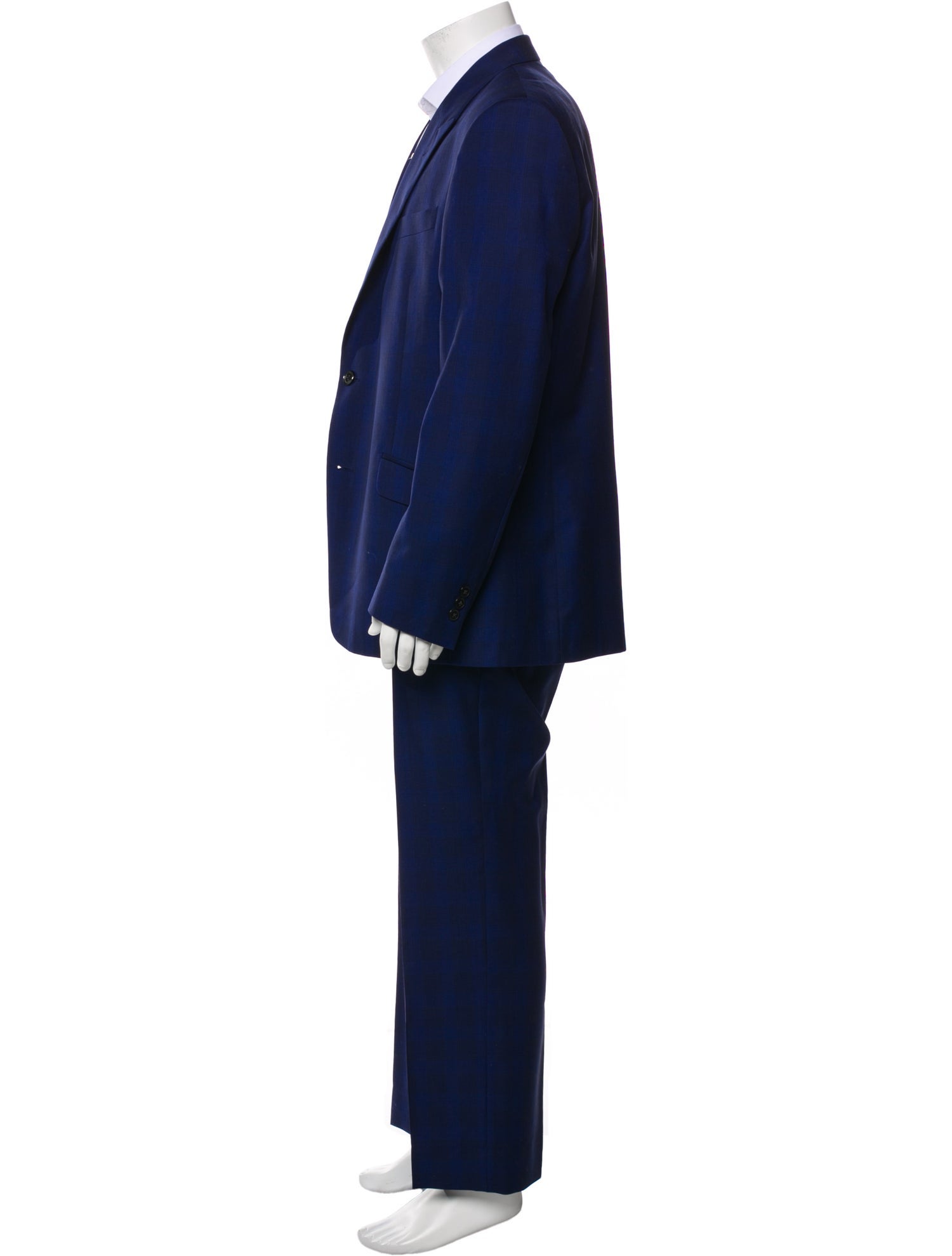 Versace Collection Blue Wool Two Piece Suit