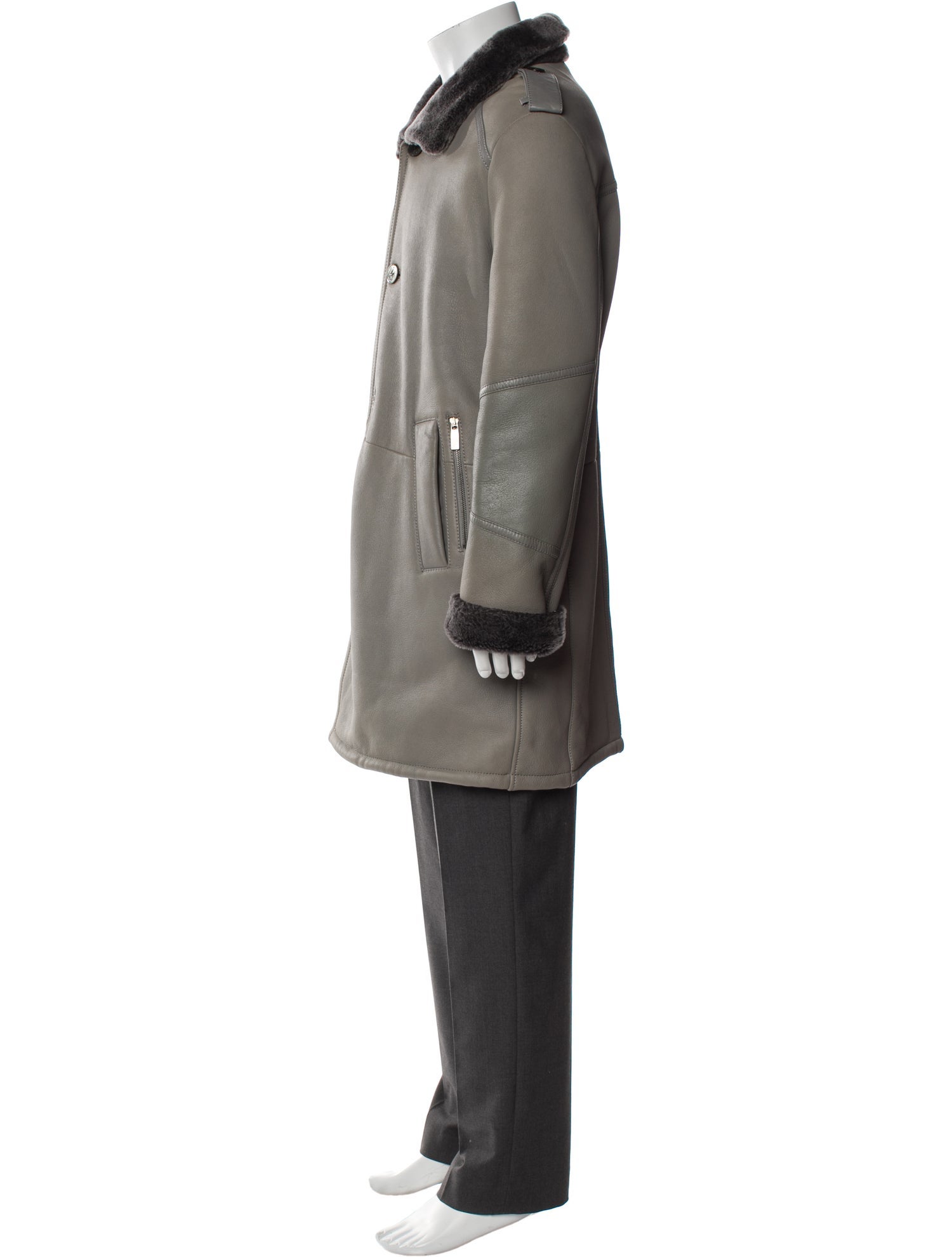 Versace Collection Lamb Leather Overcoat