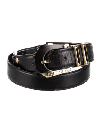 Gianni Versace Medusa Insignia Leather Waist Belt