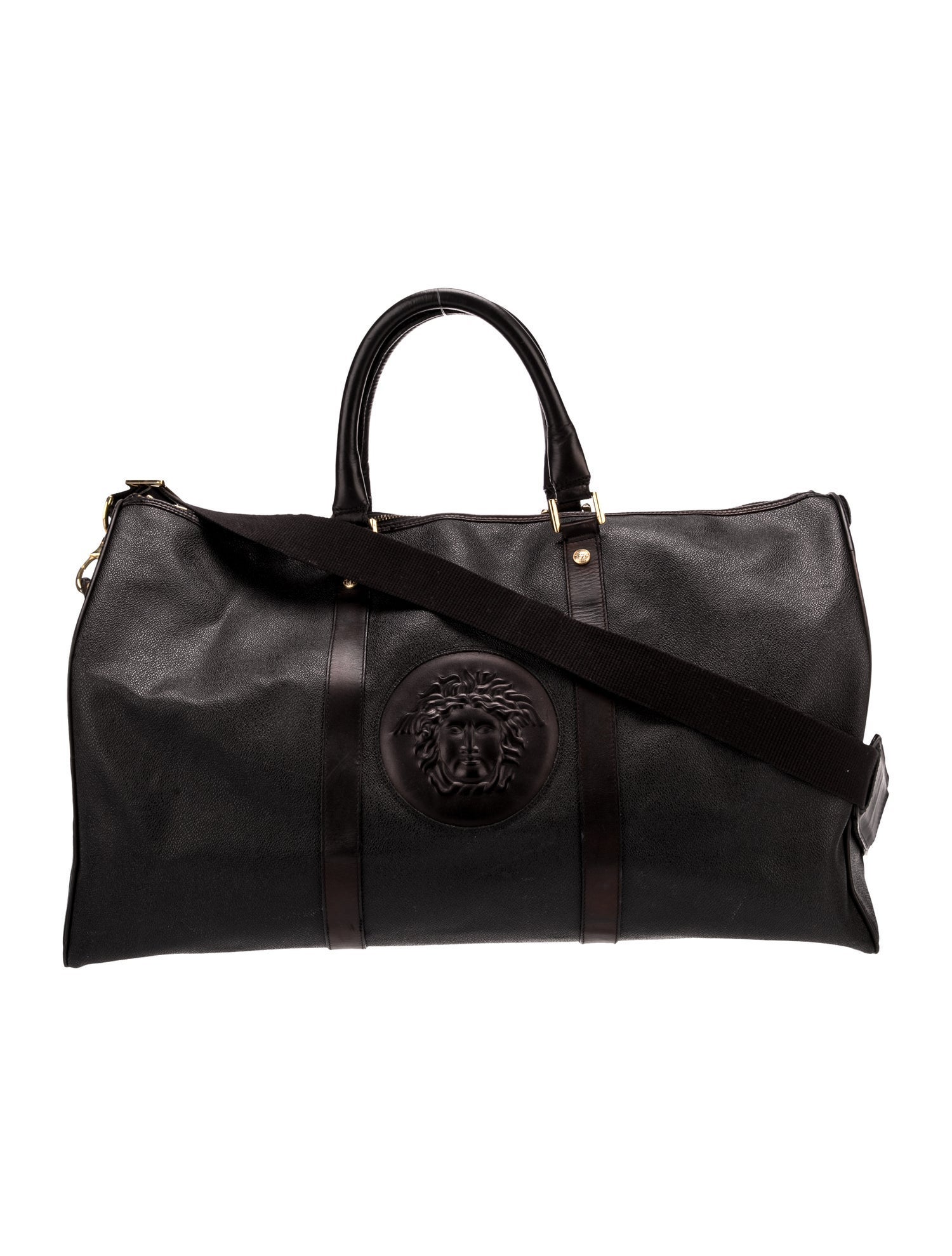 Versace Collection Leather Weekender Bag