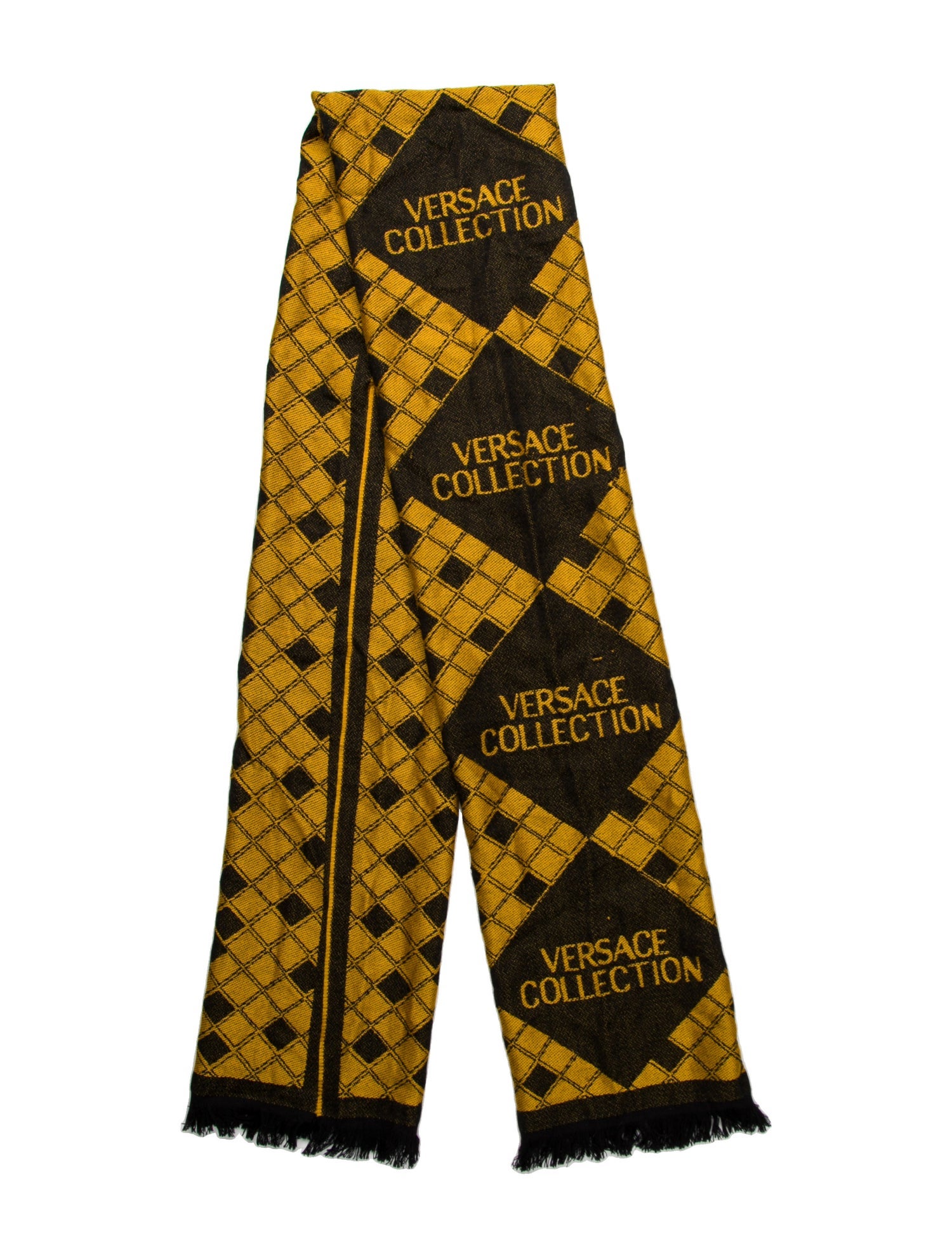 Versace Collection Miami Leopard Wool Scarf