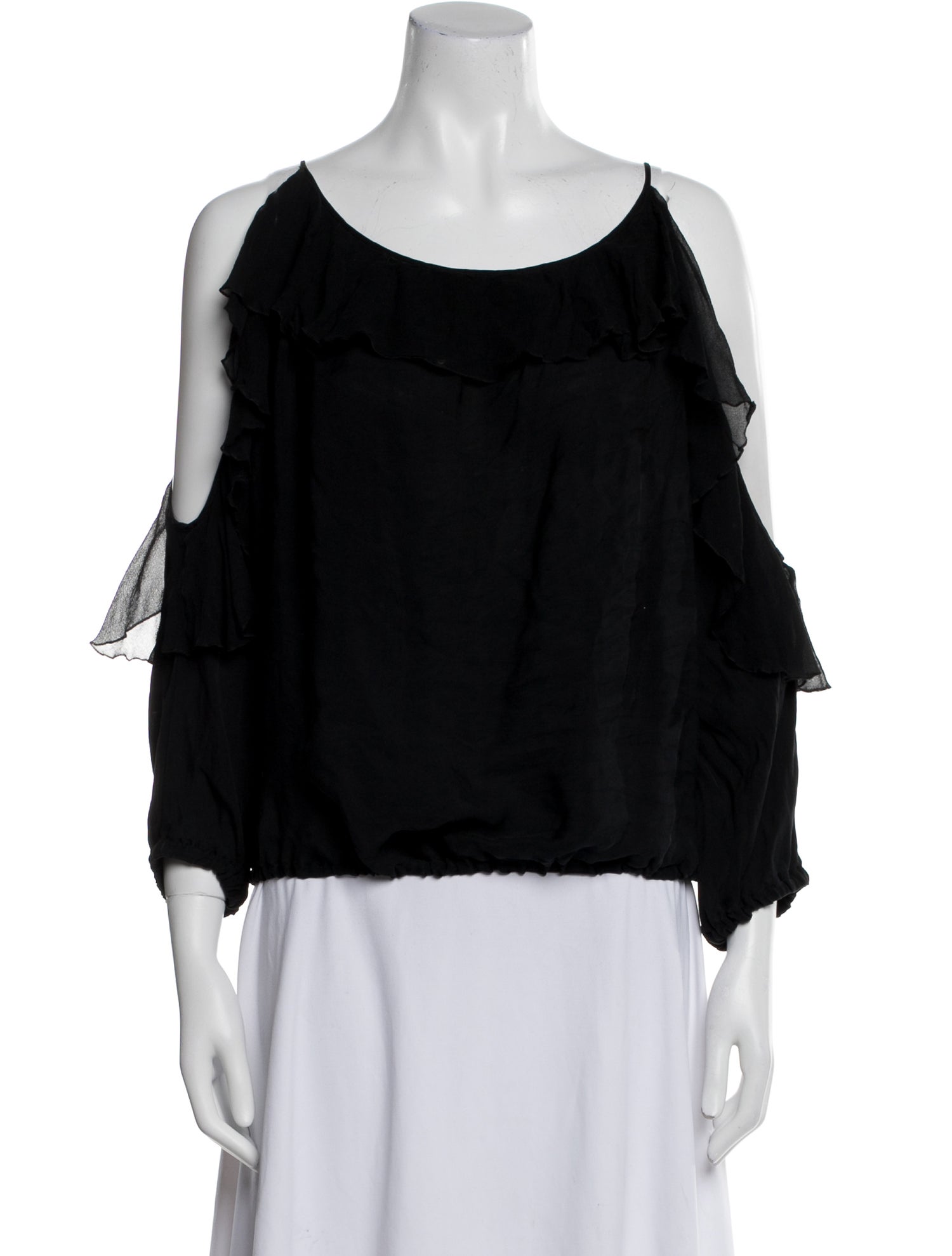 Versace Collection Silk Scoop Neck Blouse