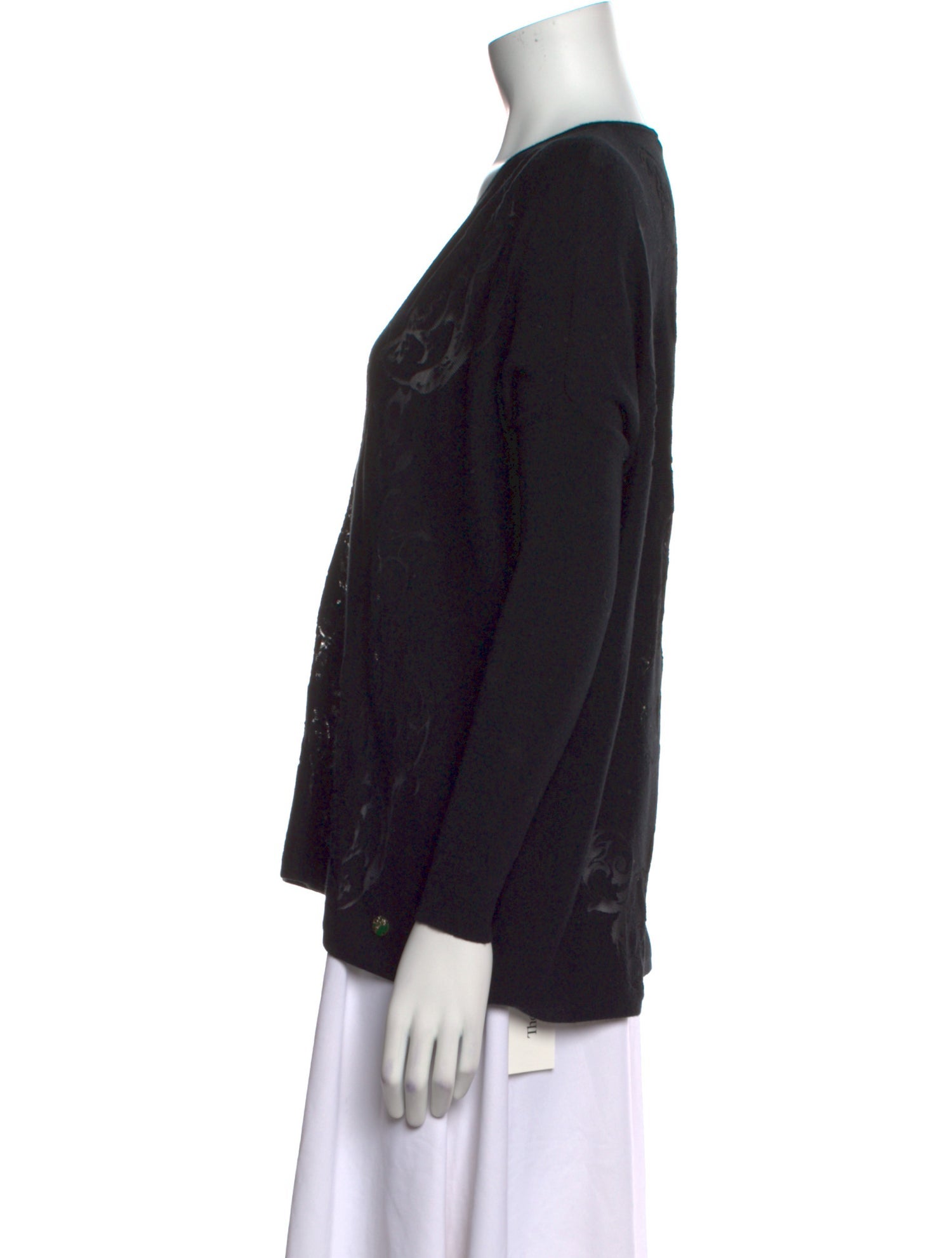 Versace Collection Printed V-Neck Sweater