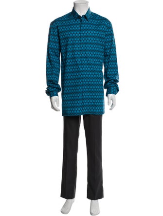 Versace Collection Printed Long Sleeve Dress Shirt