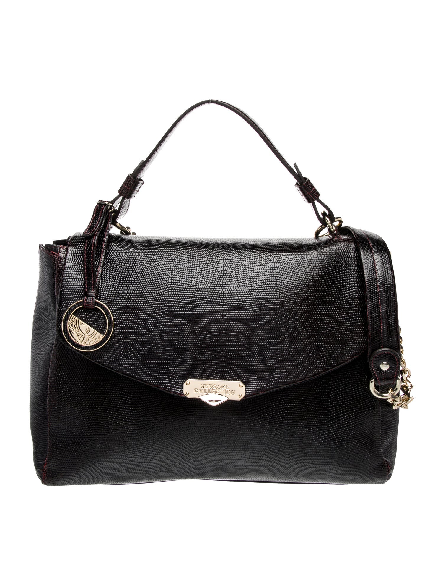 Versace Collection Leather Top Handle Bag