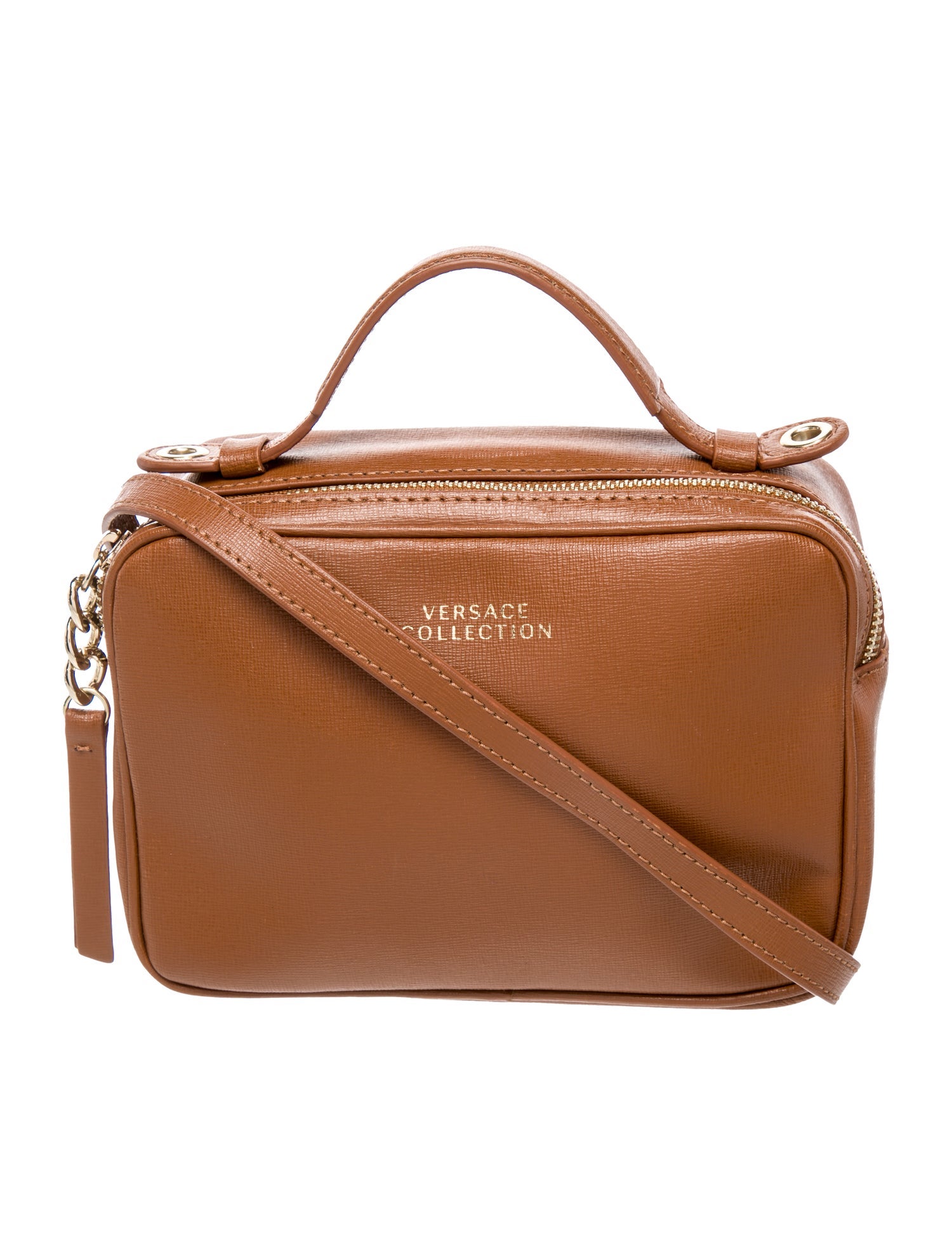 Versace Collection Saffiano Leather Crossbody Bag