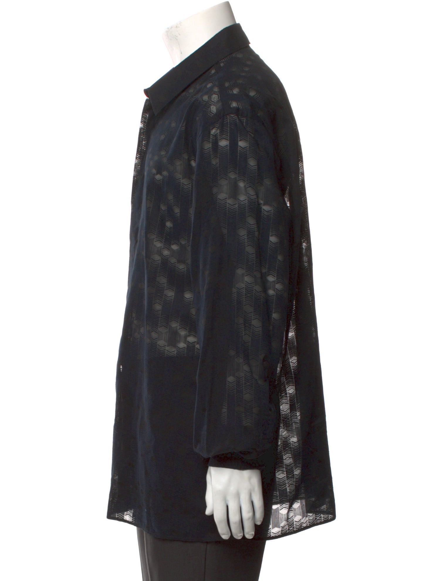 Versace Collection Lace Pattern Long Sleeve Dress Shirt