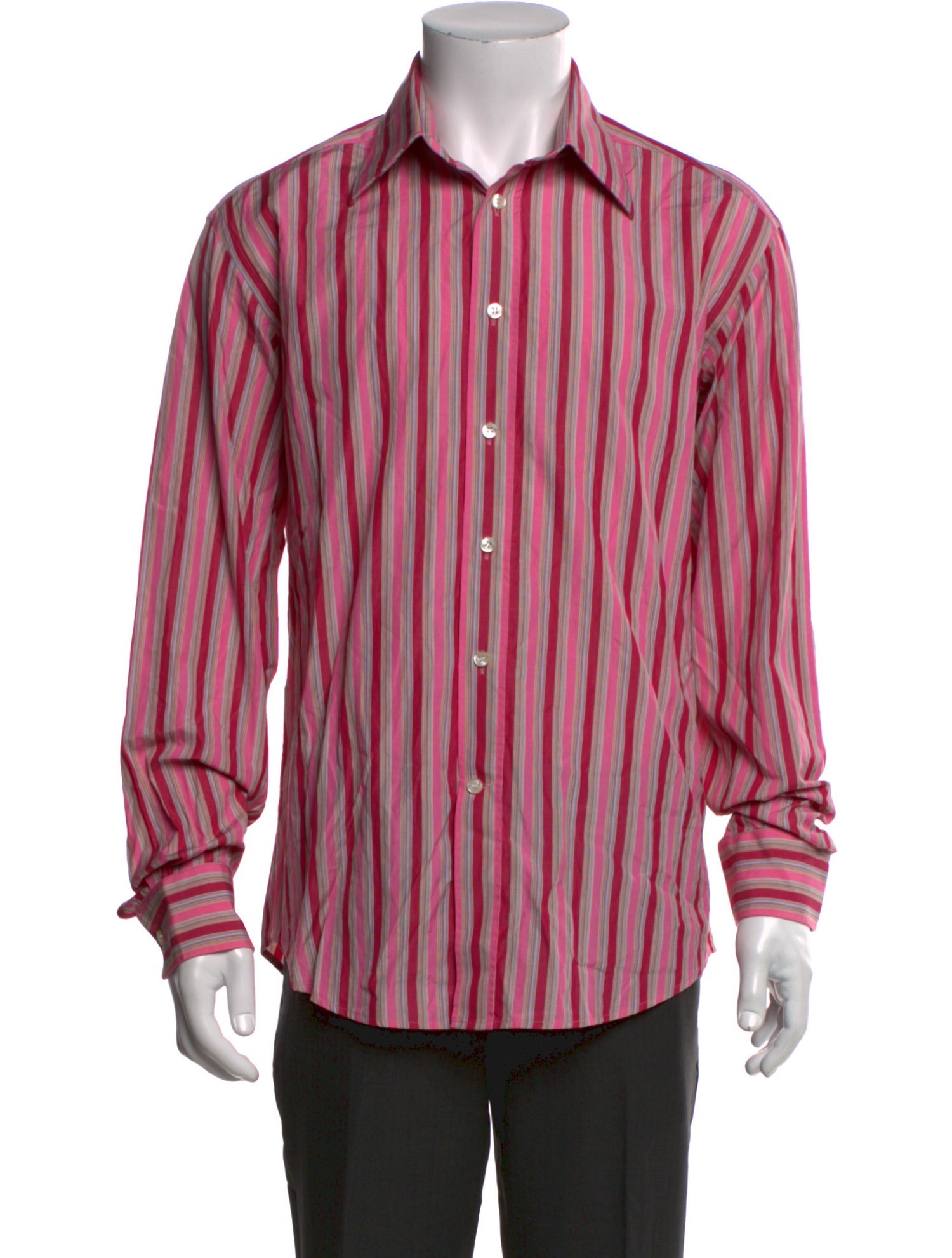 Versace Collection Striped Long Sleeve Dress Shirt