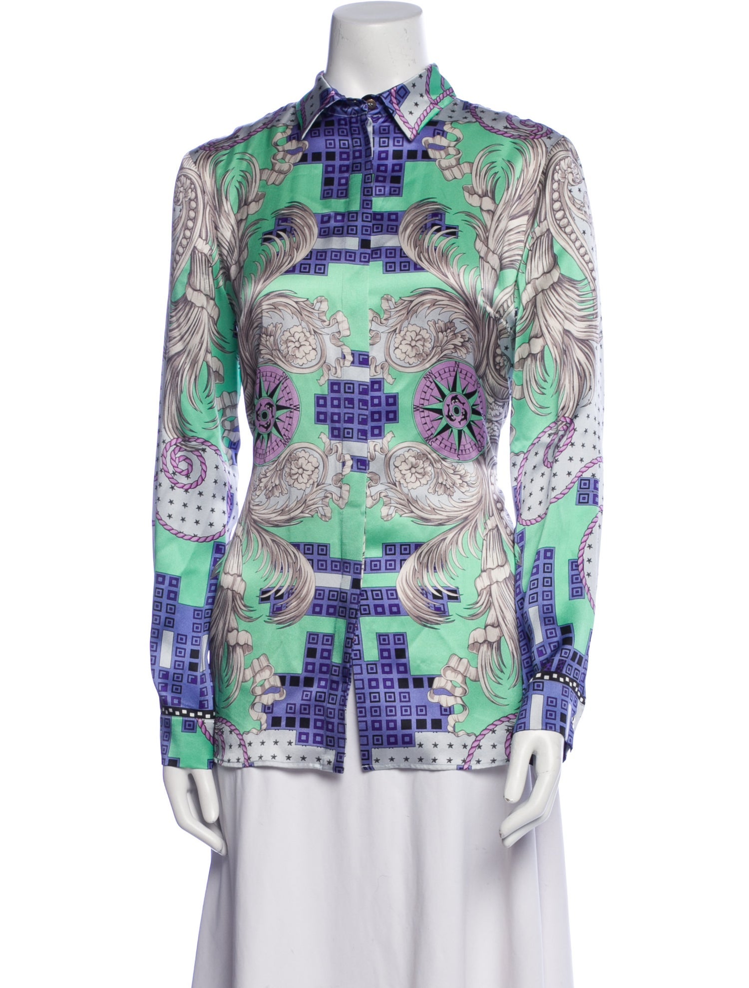 Versace Collection Silk Printed Tunic w/ Tags