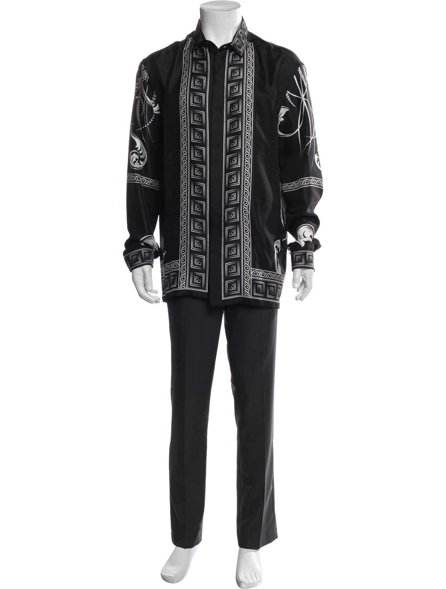 Versace Collection Printed Long Sleeve Shirt