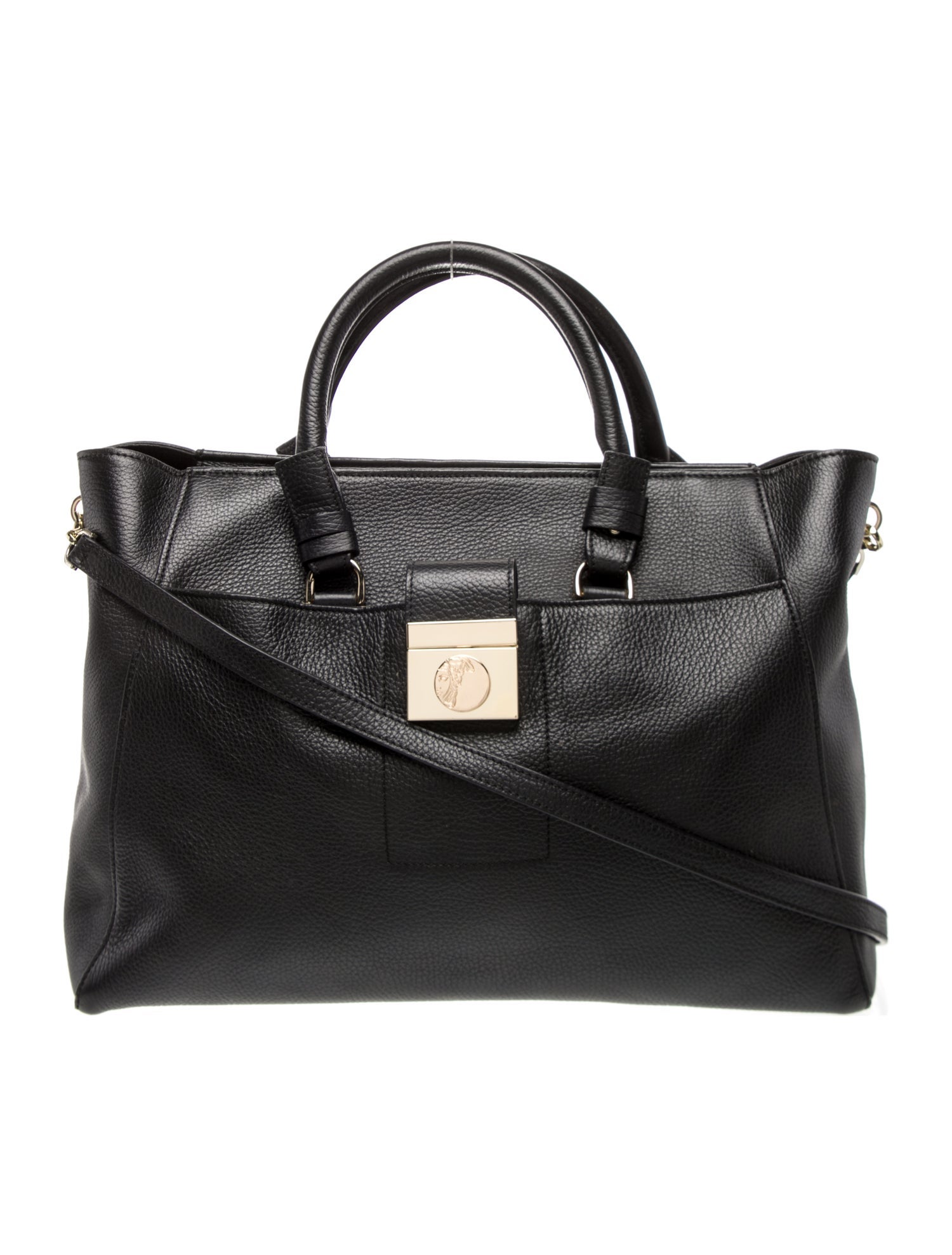 Versace Collection Leather Top Handle Bag