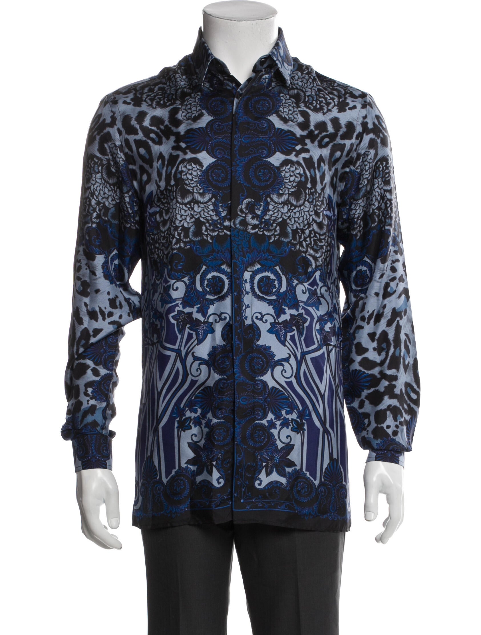 Versace Collection Printed Long Sleeve Shirt