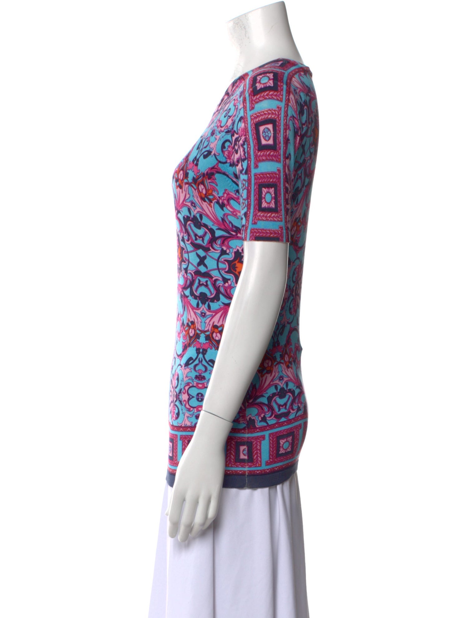 Versace Collection Printed Scoop Neck T-Shirt