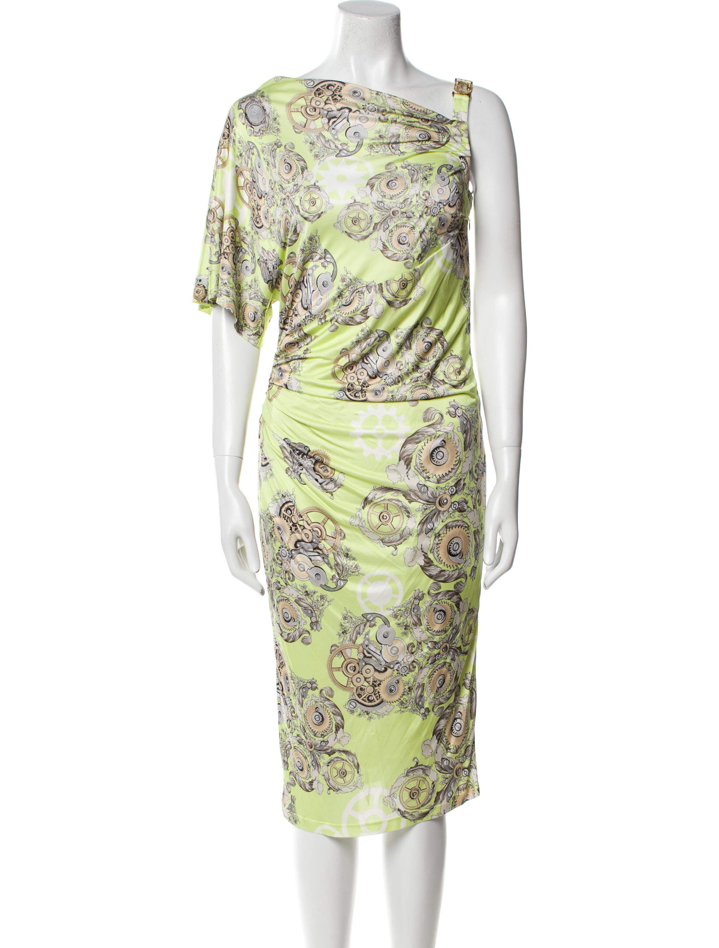 Versace Collection Paisley Print Midi Length Dress
