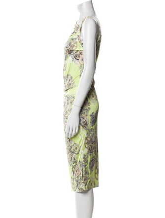 Versace Collection Paisley Print Midi Length Dress