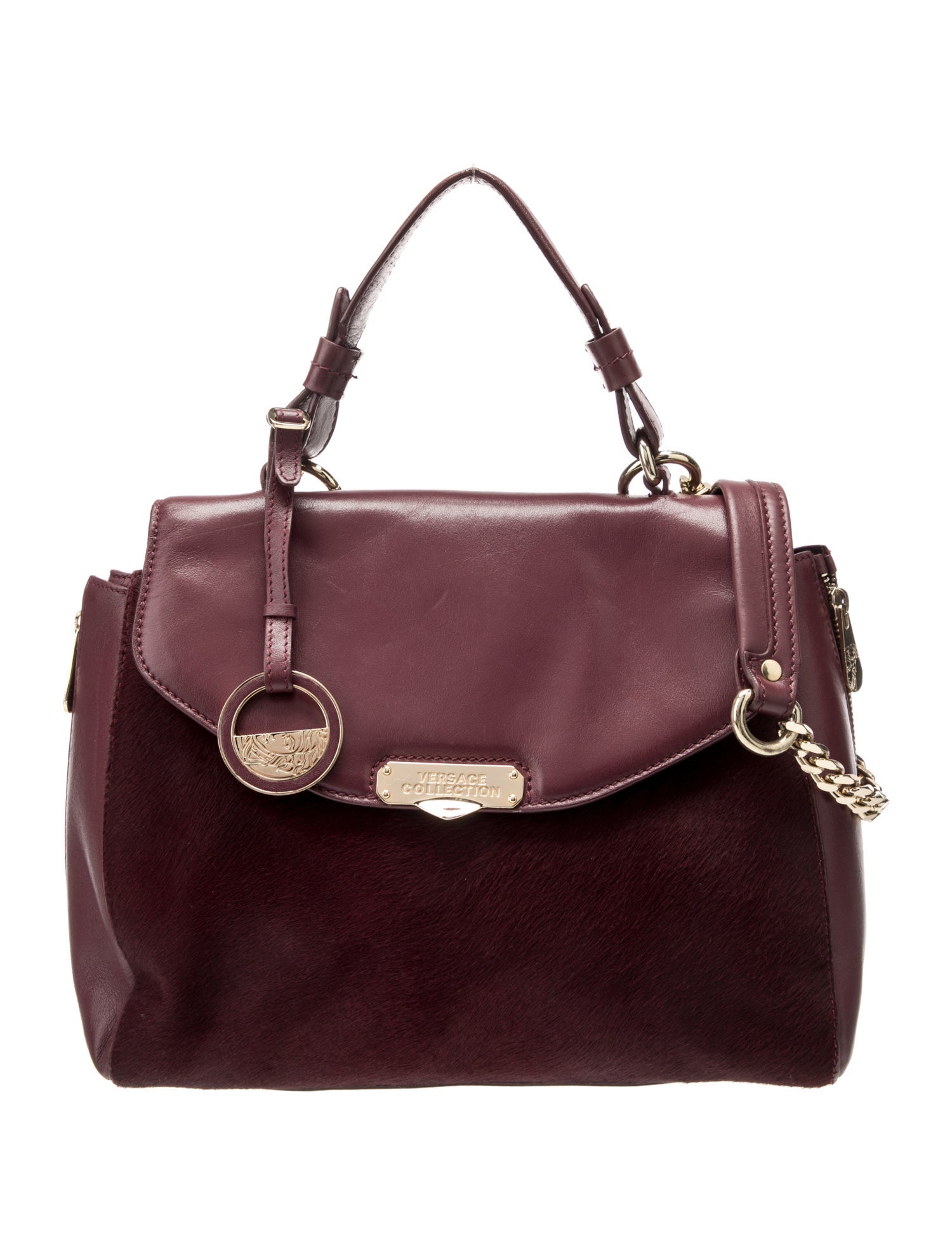 Versace Collection Leather Top Handle Bag