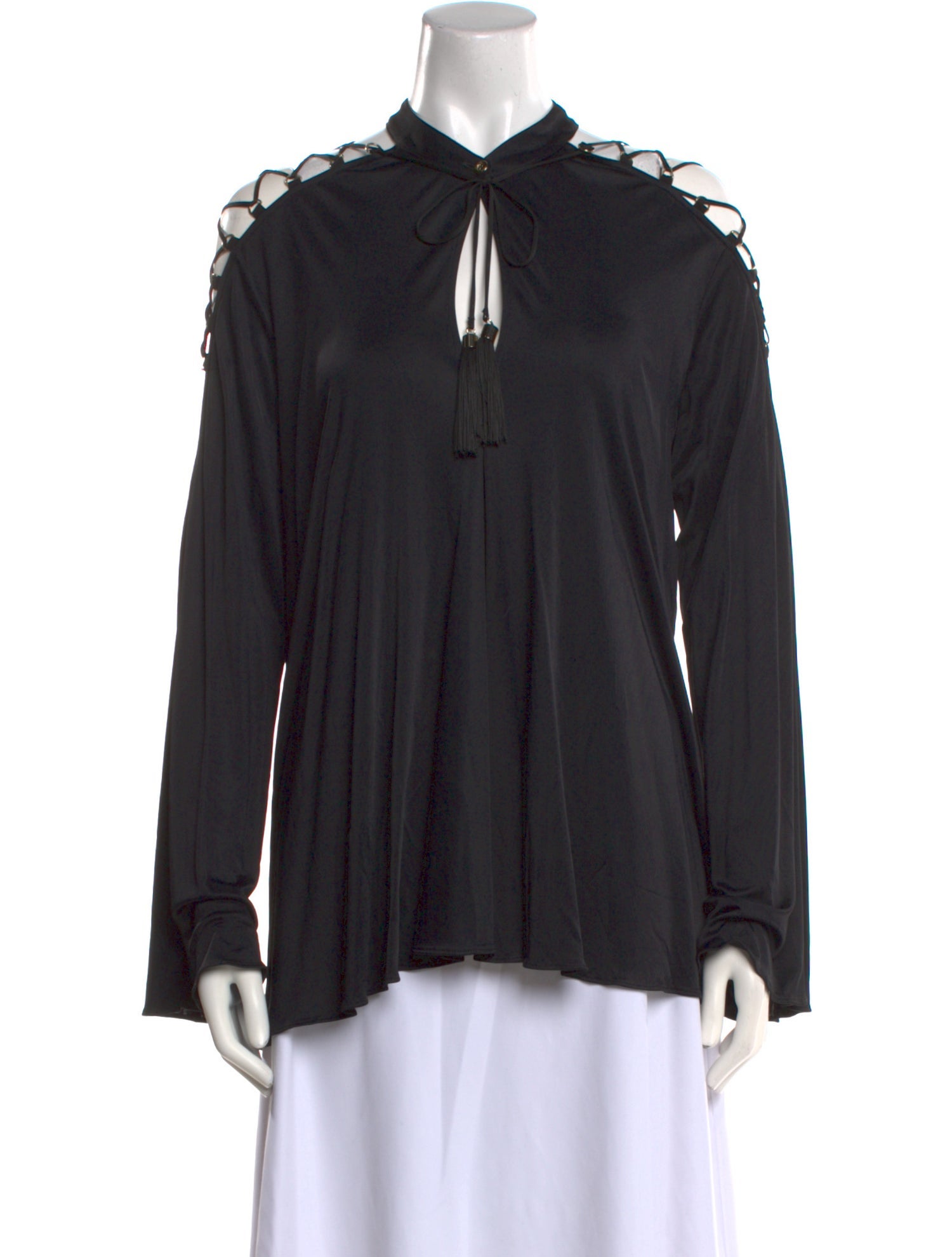 Versace Collection Mock Neck Long Sleeve Blouse