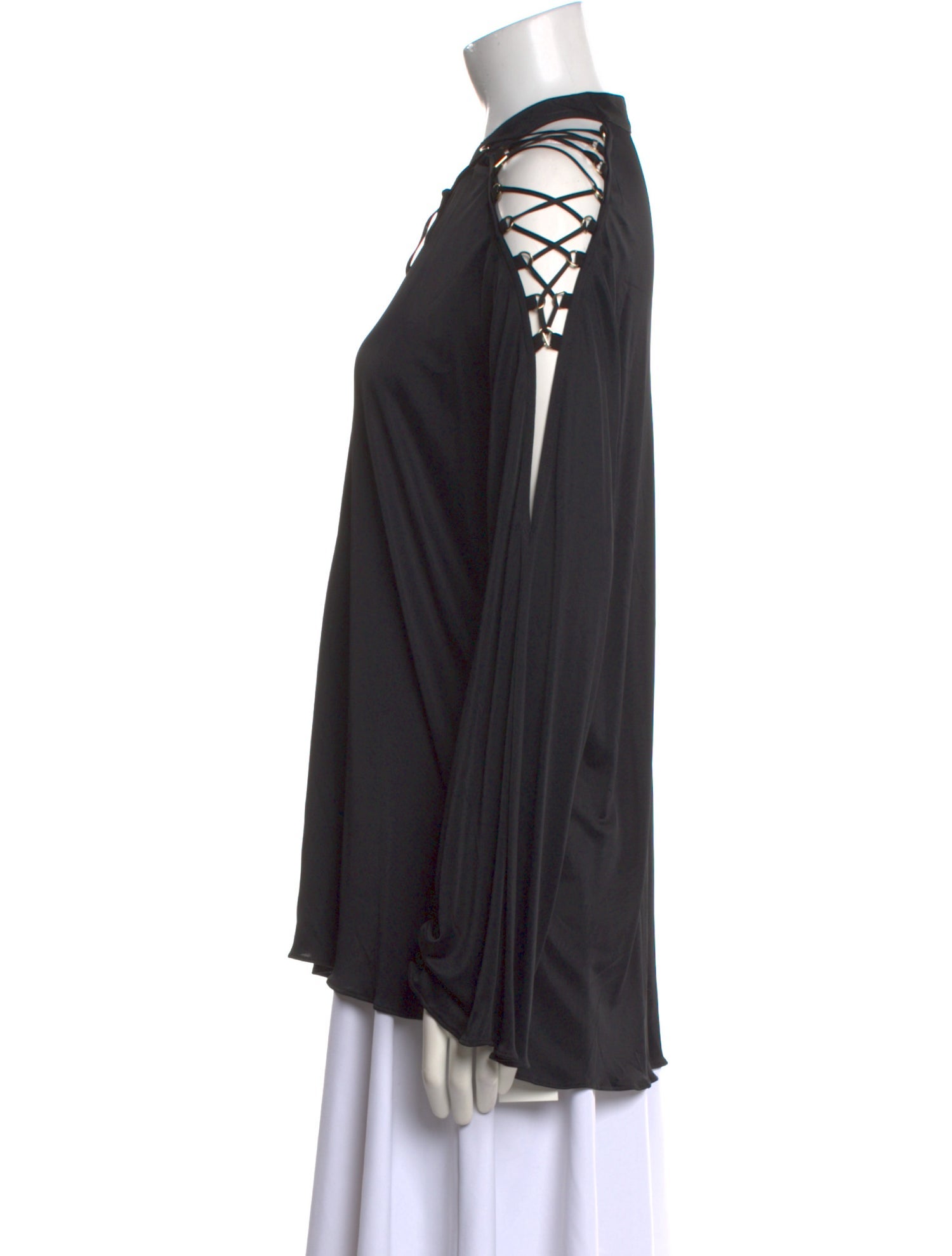 Versace Collection Mock Neck Long Sleeve Blouse